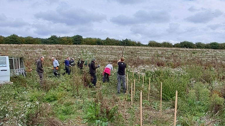 Volunteers help create natural flood management at Woolbeding